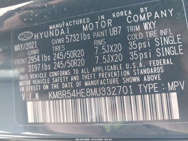2021 HYUNDAI PALISADE LIMITED