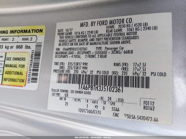 2018 FORD MUSTANG ECOBOOST