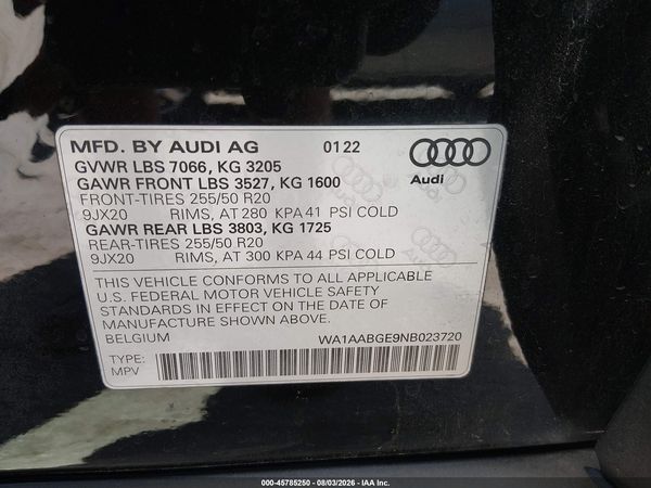 2022 AUDI E-TRON PREMIUM QUATTRO