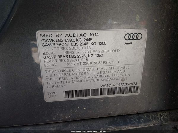 2015 AUDI Q5 2.0T PREMIUM