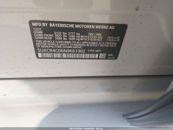 2022 BMW X5 SDRIVE40I