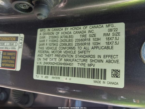 2022 HONDA CR-V AWD EX