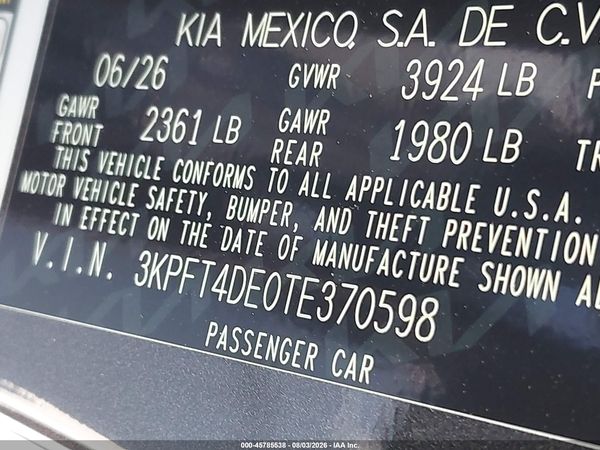 2026 KIA K4 LX