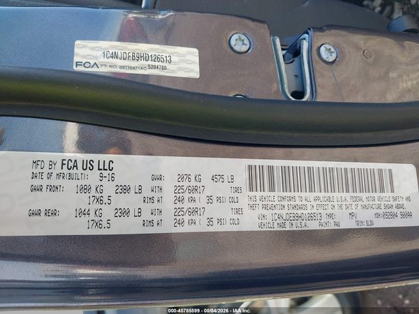 2017 JEEP COMPASS HIGH ALTITUDE