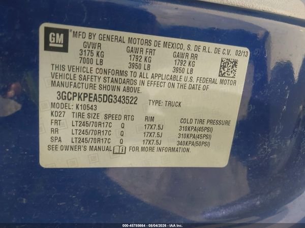 2013 CHEVROLET SILVERADO 1500 WORK TRUCK — I9