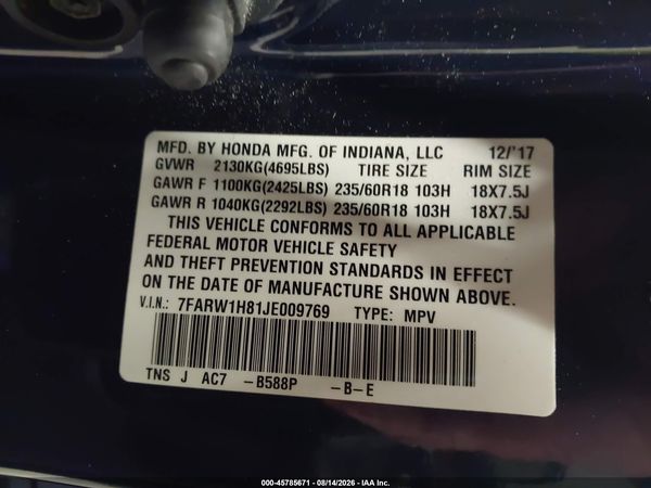 2018 HONDA CR-V EX-L/EX-L NAVI