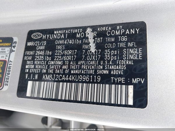 2019 HYUNDAI TUCSON SE
