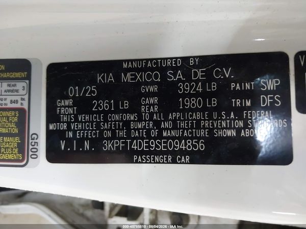 2025 KIA K4 LXS