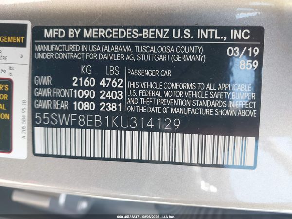 2019 MERCEDES-BENZ C 300 4MATIC