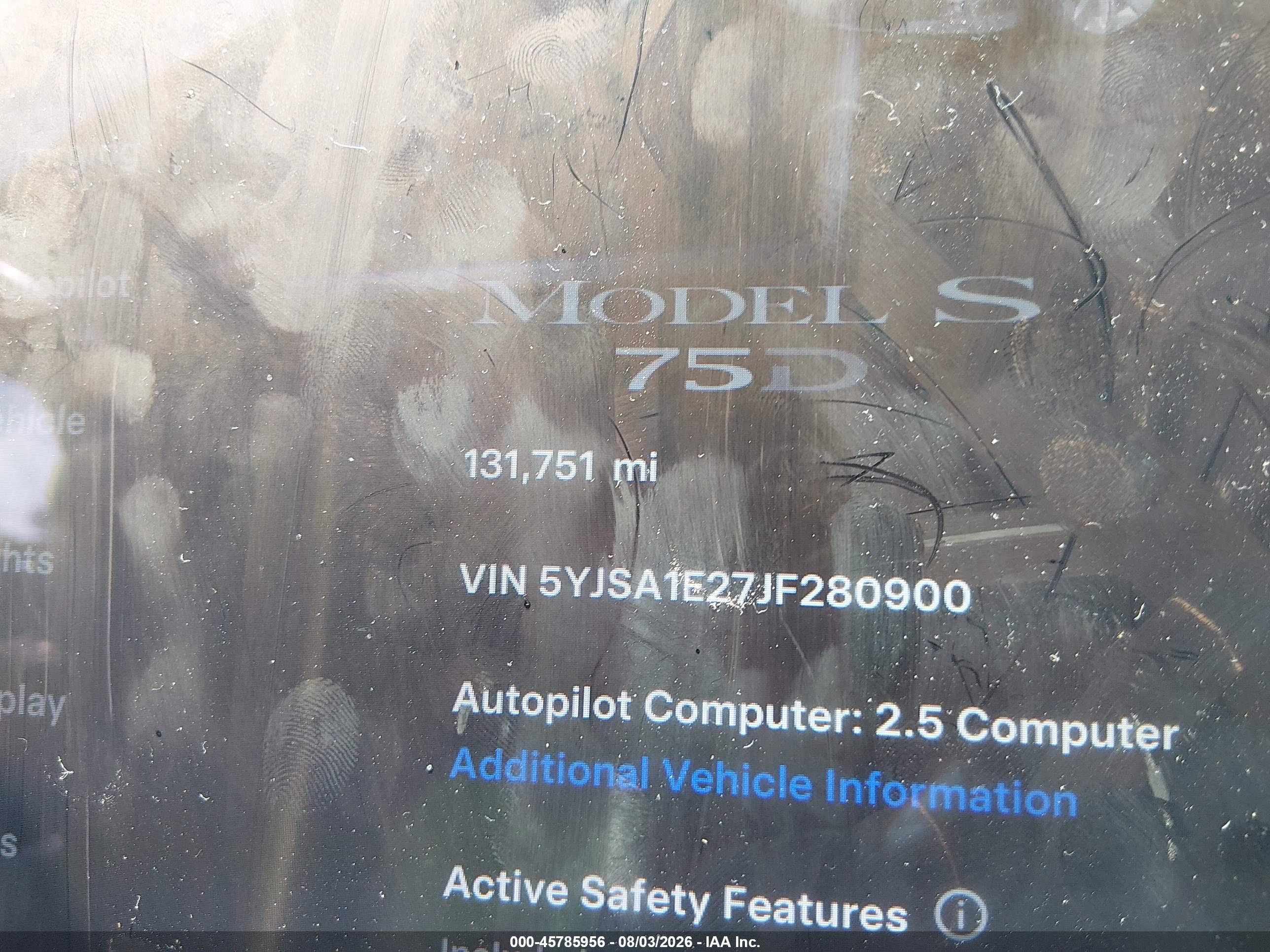 2018 TESLA MODEL S 100D/75D/P100D