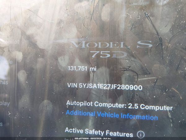 2018 TESLA MODEL S 100D/75D/P100D