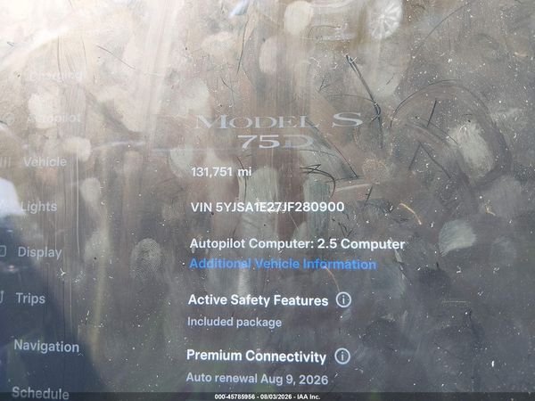 2018 TESLA MODEL S 100D/75D/P100D