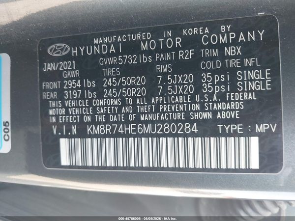 2021 HYUNDAI PALISADE CALLIGRAPHY