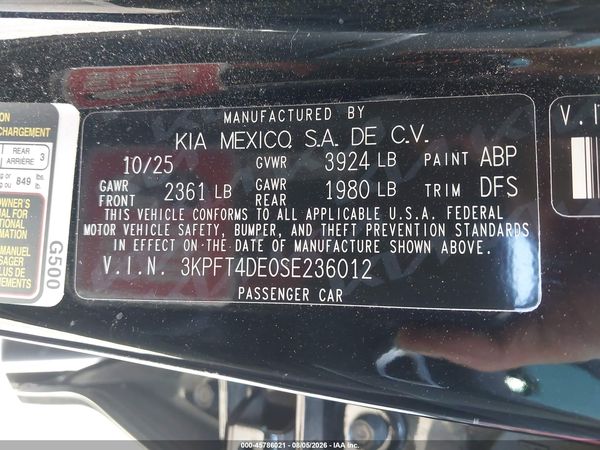 2025 KIA K4 LXS