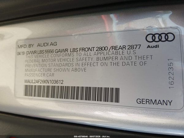 2019 AUDI A6 55 PREMIUM