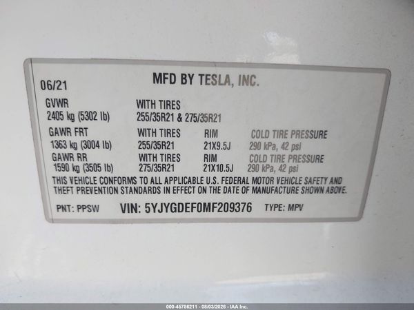 2021 TESLA MODEL Y