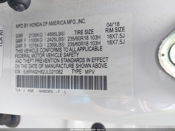 2018 HONDA CR-V EX-L/EX-L Navi