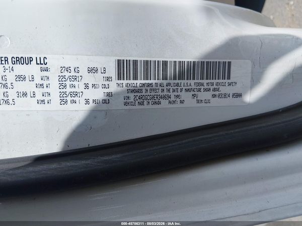 2014 DODGE GRAND CARAVAN SXT 30TH ANNIVERSARY — I9