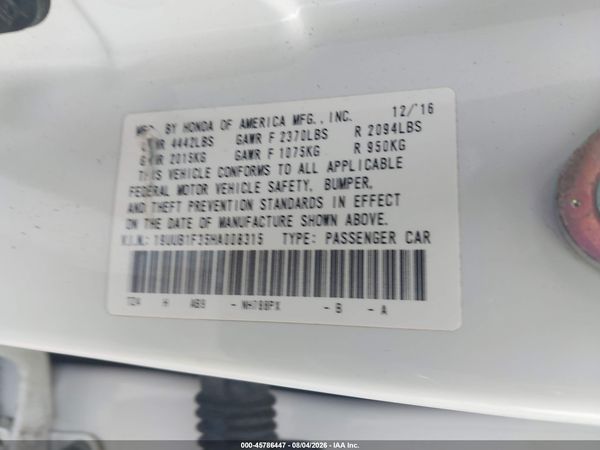 2017 ACURA TLX Base