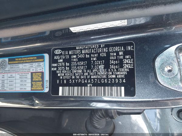 2020 KIA SORENTO 3.3L LX