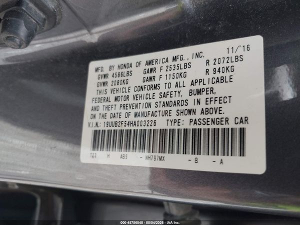 2017 ACURA TLX TECHNOLOGY PACKAGE
