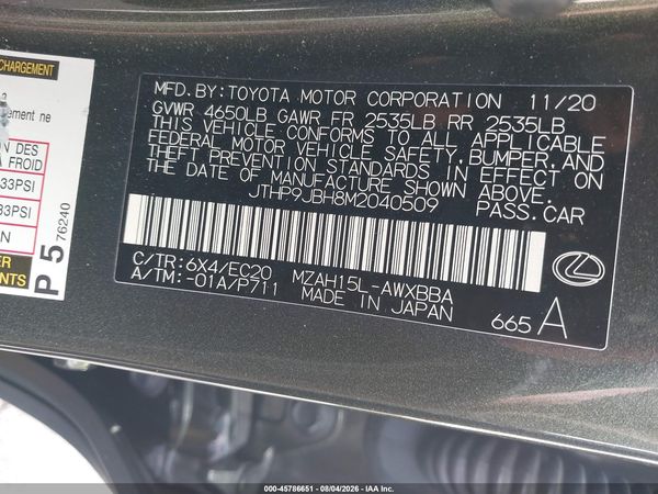 2021 LEXUS UX 250H 250h Premium