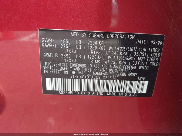 2020 SUBARU OUTBACK PREMIUM — I9
