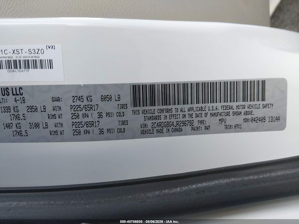 2018 DODGE GRAND CARAVAN SE