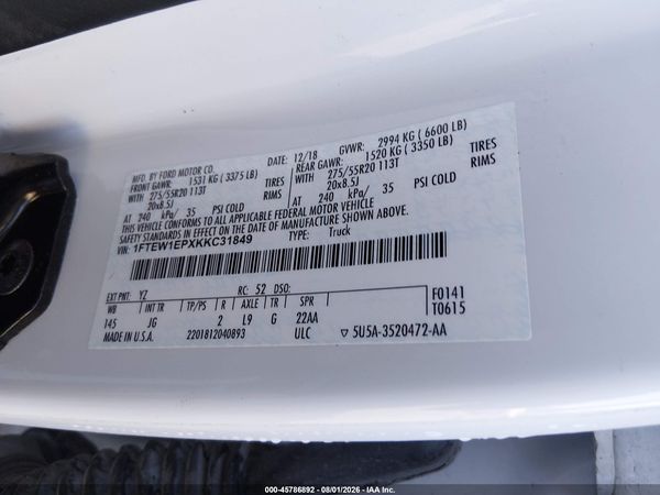 2019 FORD F-150 XL