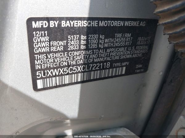2012 BMW X3 XDRIVE28I — I9