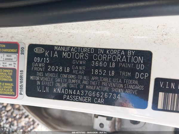2016 KIA RIO EX