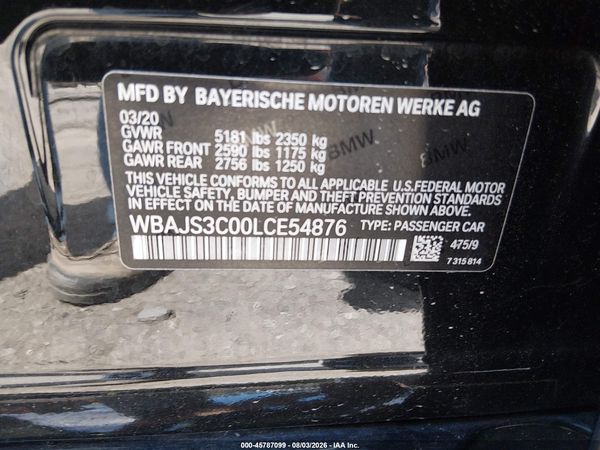 2020 BMW 540I XDRIVE
