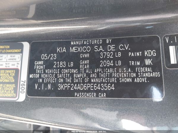 2023 KIA FORTE LX