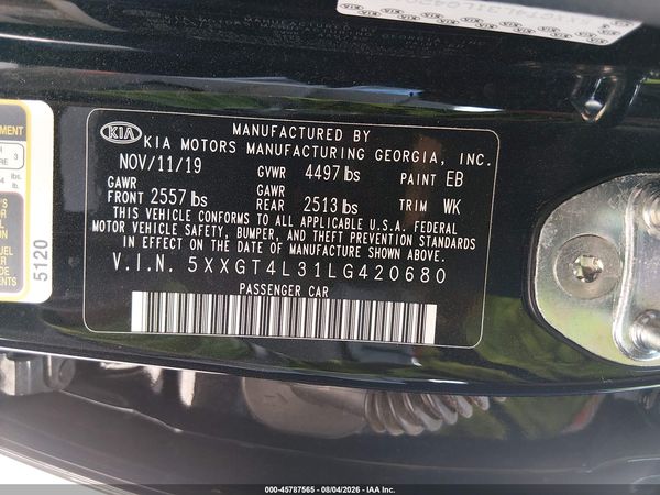 2020 KIA OPTIMA LX