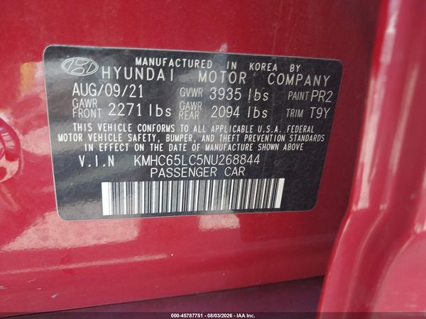 2022 HYUNDAI IONIQ HYBRID BLUE