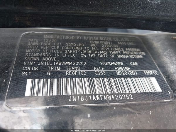 2021 NISSAN ROGUE SPORT S — I9