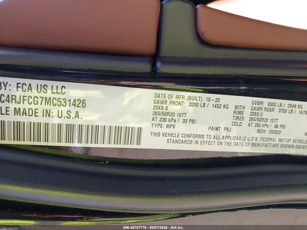 2021 JEEP GRAND CHEROKEE OVERLAND 4X4