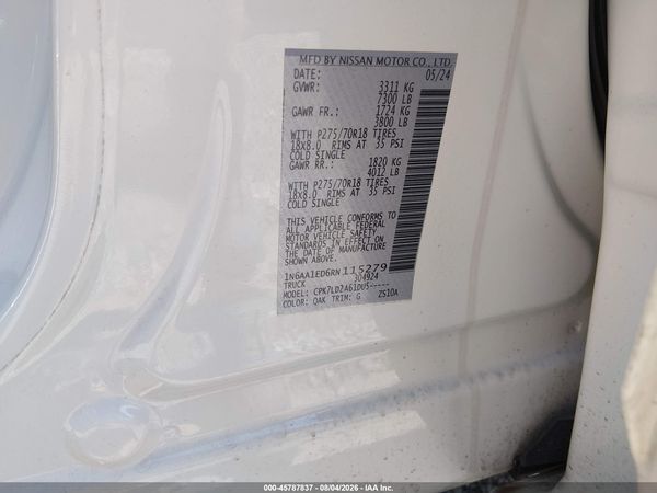 2024 NISSAN TITAN PRO-4X 4X4 — I9