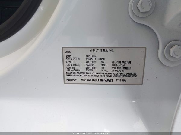 2022 TESLA MODEL Y
