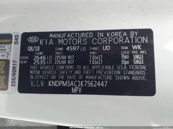 2019 KIA SPORTAGE LX
