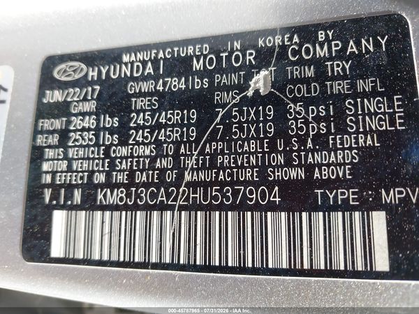 2017 HYUNDAI TUCSON LIMITED