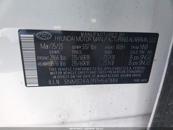 2023 HYUNDAI SANTA FE SEL — I9