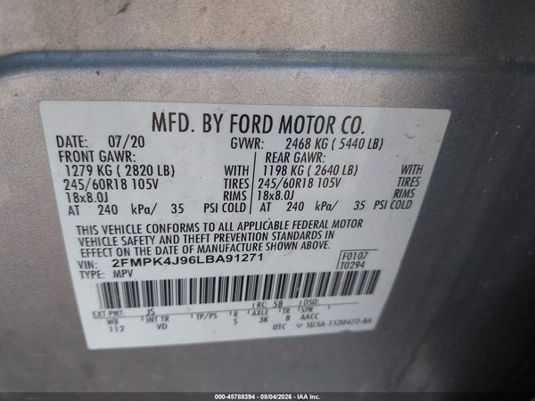 2020 FORD EDGE SEL — I9