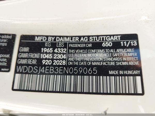 2014 MERCEDES-BENZ CLA 250 CLA250