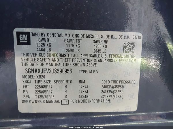 2018 CHEVROLET EQUINOX LT — I9