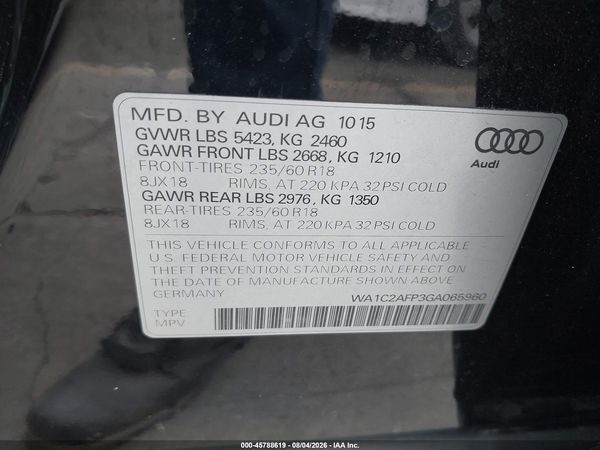 2016 AUDI Q5 2.0T PREMIUM