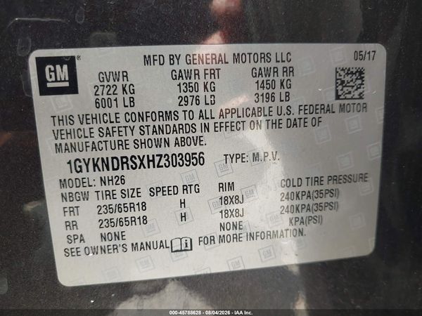 2017 CADILLAC XT5 LUXURY
