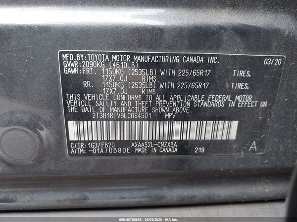 2020 TOYOTA RAV4 LE