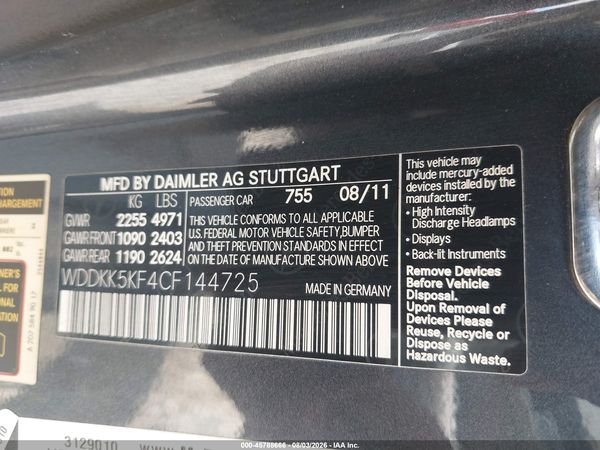 2012 MERCEDES-BENZ E 350 E350