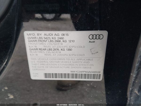 2016 AUDI Q5 2.0T PREMIUM